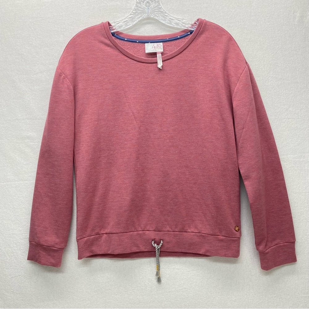 435 Matilda Jane Joanna Gaines Girls Mauve Crew Neck Sweatshirt Faux Tie Size 16